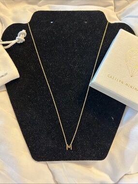 Caitlyn minimalist “ M” necklace